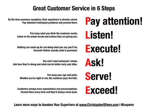 6 steps to great customer service